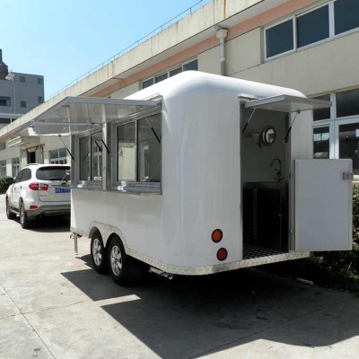 Yiying electric trailer mobile kitchen hot dog push cart frozen foodtruck for sale